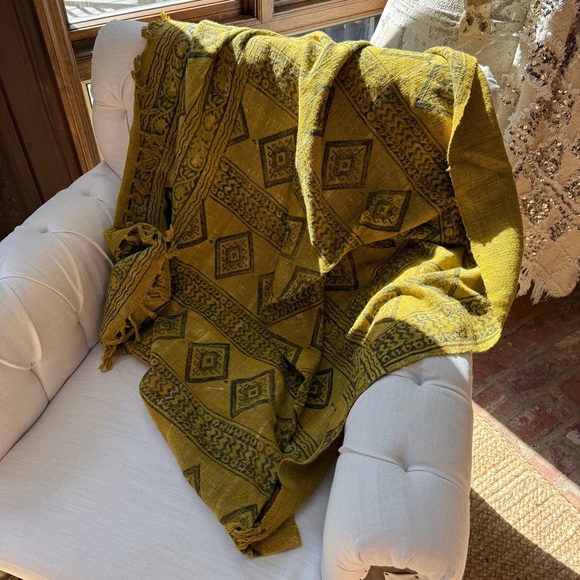 Cotton Throw Blanket Hand Block Printed - Picture 12 of 16